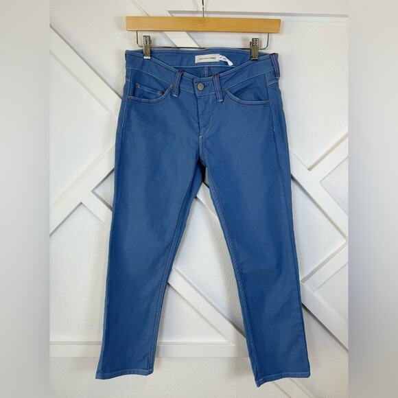Isabel Marant Étoile Blue Slim-Fit Jeans With Red Stitching - Size FR 38 (US 6) - Picture 1 of 11